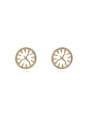 thumb Brass Hollow Geometric Artisan Stud Trend Korean Fashion Earring 0