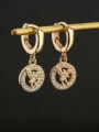 thumb Brass Cubic Zirconia Angel Vintage Huggie Earring 1
