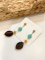 thumb Alloy Resin Tassel Vintage wood color matching Drop Earring/Multi-Color Optional 3