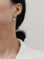 thumb Copper Heart  Cubic Zirconia Tassel Dainty Threader Trend Korean Fashion Earring 1