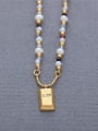 thumb Brass Imitation Pearl Geometric Vintage Beaded Necklace 3