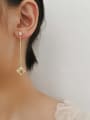 thumb Copper Cubic Zirconia Tassel Dainty Threader Trend Korean Fashion Earring 1
