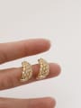 thumb Brass Cubic Zirconia Geometric Vintage Stud Trend Korean Fashion Earring 2