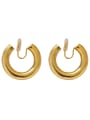 thumb Brass Geometric Minimalist Hoop Earring 2