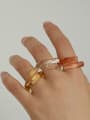 thumb Coloured Glaze Geometric Minimalist Band Ring 2