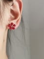 thumb Copper Rhinestone Flower Cute Stud Trend Korean Fashion Earring 1