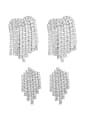 thumb Brass Cubic Zirconia Tassel Luxury Drop Earring 0