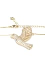 thumb Brass Cubic Zirconia Bird Dainty Necklace 4