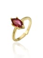 thumb Brass Cubic Zirconia Water Drop Vintage Band Ring 3