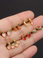 thumb Brass Cubic Zirconia Multi Color Friut Cute Stud Earring 2