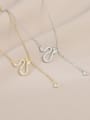 thumb Brass Cubic Zirconia Snake Dainty Necklace 1