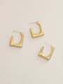 thumb Brass  Smooth Geometric Minimalist Stud Trend Korean Fashion Earring 0