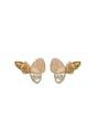 thumb Brass Butterfly Dainty Stud Earring 0