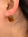 thumb Brass Resin Geometric Minimalist Stud Earring 1