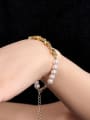 thumb Brass Imitation Pearl Minimalist Geometric  Bracelet and Necklace Set 2