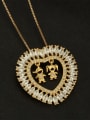 thumb Brass Cubic Zirconia Heart Dainty  Pendant Necklace 4