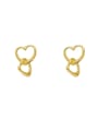 thumb Brass Hollow Heart Minimalist Drop Trend Korean Fashion Earring 0