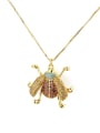 thumb Brass Cubic Zirconia Insect Cute Necklace 0