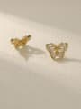thumb Brass Cubic Zirconia Butterfly Vintage Stud Trend Korean Fashion Earring 3