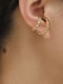 thumb Brass Cubic Zirconia Geometric Minimalist Clip Trend Korean Fashion Earring 2