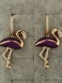 thumb Brass Flamingo Cubic Zirconia Earring and Necklace Set 2