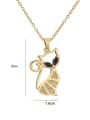 thumb Brass Cubic Zirconia  Cute Wolf Pendant Necklace 2