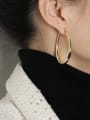 thumb Brass Holllow Geometric Minimalist Huggie Earring 3
