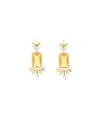 thumb Brass Cubic Zirconia Water Drop Luxury Stud Earring 0
