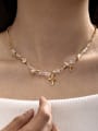 thumb Brass Natural Stone Irregular Minimalist Necklace 1