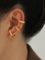 thumb Brass Geometric Hip Hop Single Earring 2