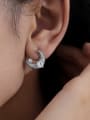 thumb Brass Cubic Zirconia Moon Vintage Stud Earring 1