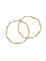 thumb Brass Hollow Geometric Minimalist Hoop Trend Korean Fashion Earring 0