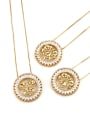 thumb Brass Cubic Zirconia Round Cute Girl Pendant Necklace 0