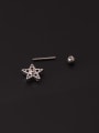 thumb Brass Cubic Zirconia Pentagram Cute Single Earring   (Single Only One) 2