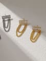 thumb Brass Cubic Zirconia Tassel Vintage Threader Trend Korean Fashion Earring 2