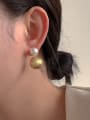 thumb Brass Imitation Pearl Geometric Trend Stud Earring 1
