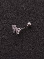 thumb Brass Cubic Zirconia Bowknot Cute Stud Earring(Single) 2