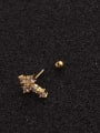 thumb Brass Cubic Zirconia Cross Cute Stud Earring 3