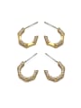 thumb Brass Cubic Zirconia Geometric Vintage Stud Earring 0