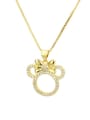 thumb Brass Cubic Zirconia  Cute Mouse Earring and Necklace Set 2