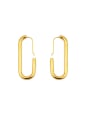thumb Brass Smooth Geometric Minimalist Hook Earring 2