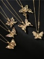 thumb Brass Rhinestone  Trend Butterfly Pendant Necklace 0