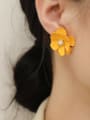 thumb Brass Enamel Flower Cute Stud Trend Korean Fashion Earring 1
