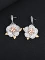 thumb Dainty Flower Brass Cubic Zirconia Earring and Necklace Set 3