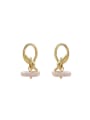 thumb Brass Imitation Pearl Oval Minimalist Drop Earring 0