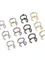 thumb Stainless steel Rhinestone Geometric Minimalist Clip Earring 0
