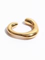 thumb Brass Smooth Geometric Minimalist Clip Earring(Single) 2