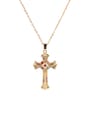 thumb Copper Cubic Zirconia Cross Vintage Regligious Necklace 4
