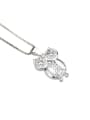 thumb Brass Cubic Zirconia Owl Cute Necklace 4