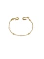 thumb Brass Freshwater Pearl chain Vintage Link Bracelet 2